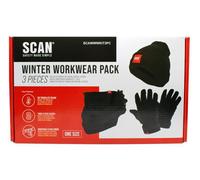 Scan 3 Piece Winter Workwear Kit: Thinsulate Beanie, Fleece Gloves, Fleece Snood