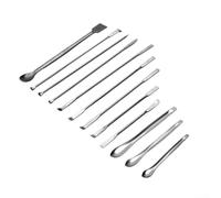 Comprehensive Stainless Steel Spoon and Spatula Kit 12 Pieces for Laboratory Use