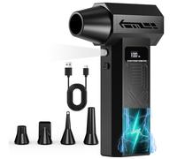 Compressed Air Cleaner for PC,120000RPM Rechargable Electric Air Duster with LED Light, 4-Gear Adjustable Mini Air Blower for Computer, Keyboard, Car, Outdoors and House Cleaning