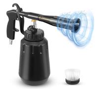 Compressed Air Cleaning Gun, with Tornado Effect, 360° Metal Tube and 1 L Container, 6.5-11 Bar, Car Interior Cleaning Set with Removable Metal Nozzle, Ideal for Car, Truck Cleaning Gun