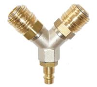Compressed Air Distributor 2-Way Y-Piece Air Distributor Coupling Plug Nipple Connection 2-Way 2-Colour (1/4 Inch)