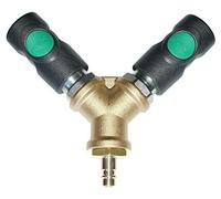 Compressed Air Distributor Y-Piece 2-Way with Prevost S1 Safety Coupling 1/2 Inch NW7.2
