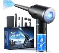 Compressed Air Duster, 100000 RPM Compressed Air Cleaner with 9000 mAh Battery, Compressed Air Can, 3 Speed Electric Air Duster with LED Light for Cleaning Sofa, Car, Computers Keyboard