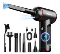 Compressed Air Duster, 100000RPM 3 Gear Adjustable Electric Air Duster, Rechargeable Cordless Air Blower with LED Light for Computer Keyboard, Device Cleaning