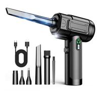 Compressed Air Duster: 100000RPM Electric Air Duster with LED Light Mini Air Blower Rechargeable Cordless Keyboard Cleaning Jet Dry Blower - Car, PC and Home Cleaning Kit Replaces Compressed Air Can