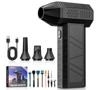 Compressed Air Duster-110000RPM Electric Air Duster, 3-Gear Adjustable Super Power Electric Air Duster, Mini Cordless Violent Turbo Fan Blower, Dust Blower for Computer, House, Outdoor and Car