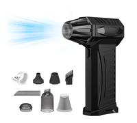 Compressed Air Duster, 130000 RPM Cordless Air Blower with Vacuum Kit, 3-Speed Rechargeable Electric Air Duster with 4 Nozzles, 10000mAh Battery for PC, Laptop, Computer, Keyboard & Electronics