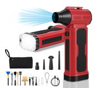 Compressed Air Duster, 130000RPM Cordless Electric Air Duster with Flashlight, 4 Gear Adjustable Air Blower, Rechargeable Mini Blower for PC Keyboard Car Cleaning Electronics Outdoors Home