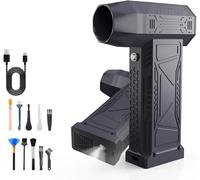 Compressed Air Duster,150000RPM/180W Mini Air Duster, 3-Gear Air Blower with Rechargeable Battery and LED Lighting, Super Wind,for Computer, Keyboard, House, Outdoor and Car, Replaces PC Cleaning Kit