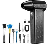 Compressed Air Duster, 180000RPM Electric Air Duster Whit LED Lighting & 9 Brush, 4 Gear Adjustable Turbo Fan, Cordless Air Blower Rechargeable, Air Duster for PC/Laptop/Keyboard/Car/Home Cleaner