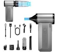 Compressed Air Duster, 2-in-1 Blowing & Sucking Air Bower, 200000PRM Super Power Infinity Gear Recharageable Cordless Electric Air Duster for PC, Keyboard, House, Outside, Car Cleaning