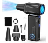 Compressed Air Duster,200000RPM Electric Portable Air Duster,Stepless Speed Mini Blower,No Canned Dust Blower,Rechargeable Cordless Jet Fan for Computer Keyboard Car Cleaning,Dry,Inflation-Black