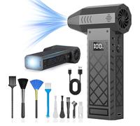 Compressed Air Duster, 260000RPM Ultrastrong Mini Air Duster with LED Light & Display, 4-Gear Adjustable Compressed Air Cleaner for PC, Electric Air Blower Cordless for PC/Car, Cool Gadgets for Men