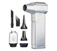 Compressed Air Duster 4 Gear Speed Cleaner for Home Car (Silver Vacuum)