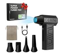 Compressed Air Duster Cleaner, 4-Gear Adjustable 105000RPM Air Blower with LED Light, Rechargeable Mini Blower with Fast Charging, Cordless Electric Air Duster for Car, Keyboard, PC, House and Outdoor