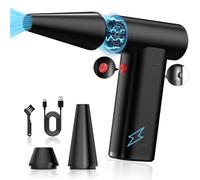 Compressed Air Duster Cleaner for Pc, 180000rpm Electric Compressed Air Dusters for Pc Cleaning, 3 Gear Adjustable Cordless Rechargeable Reusable Air Blower, Keyboard Cleaner for Laptop,Computers,Car