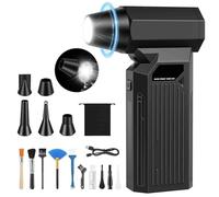 Compressed Air Duster Cleaner for PC, Electric Air Duster Rechargeable, 4-Speed Adjustable, Cordless Reusable Air Blower Duster with LED Light, Replace Canned Air Duster for Laptop,Keyboard