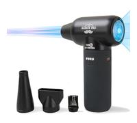 Compressed Air Duster - Electric Duster for Hair Barber, 3 Gear Mini Portable Jet Dry Air Blower, Cordless Vacuum Cleaner, for PC, Office,Salon, Fan, Laptop, Keyboard, Car -Black