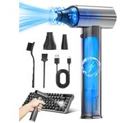 Compressed-Air-Duster-Mini-Blower-Turbo Fan, 130000RPM Electric air Duster, Metal Body Brushless 4 Gear High Speed, Cordless Jet Dry Blower for Computer Keyboard, Car, Home, Dust Removal