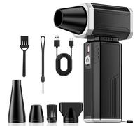 Compressed Air Duster, Super Power Adjustable Speed Cordless Air Duster Turbo Mini Blower with Rechargeable for PC Cleaning Kit Keyboard Cleaner Dust Blower for Computer House Outdoor and Car