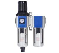 Compressed Air Filter Regulator Lubricator Combo 3 in 1 Unit Professional Grade Pneumatic System Component High Efficiency Water Oil Separator for Industrial Machinery Aluminum (GFC400-10)