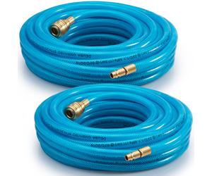 Compressed Air Hose 2Pcs Rubber 1/4" 10m 15bar