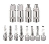 Compressed Air Hose Fittings 12 Piece Pneumatic Hose Connector Set | Plug-in and socket connections for compressed air hoses for garage, construction site, industry, automotive, airbrush