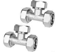 Compressed Air Line Tee Fitting 3/4 Inch 2PCS | Push-to-connect design, no tools needed, quick installation, easy tubing insertion, secure fit
