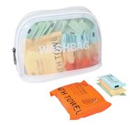 Compressed Bath Towel Set with Toiletry Bag, Large Bath Sheets and Dry Wipes for Facial Cleansing or Spas, Disposable Face Towels for Bathroom, Travel Towels for Camping Hiking Hotel (42 Count)