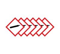 Compressed Canister Warning Hazard Diamond Multi Pack 100mm x 100mm Strong Adhesive Vinyl Stickers for Safety (6)