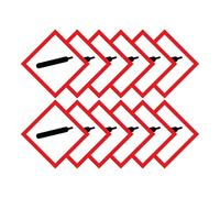 Compressed Canister Warning Hazard Diamond Multi Pack 100mm x 100mm Strong Adhesive Vinyl Stickers for Safety (12)
