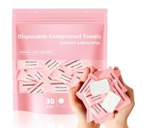 Compressed Disposable Face Towel, Thicker Individually Packaged Compressed Towels Dry Wipes, 30 PCS Large Size Coin Tissue Portable Washcloth for Travel Camping Hiking Outdoor Sports Beauty Salon