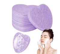 Compressed Face Sponges, Heart Sponges, Compressed Sponges in 50 PCs Hearts, Natural Cosmetic Sponges for Spa, Heart, Changing Facial Sponges for Delay