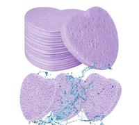 Compressed Facial Sponges, 50 Count Heart Face Sponges - Spa Facial Sponges, Cosmetic Sponges for Daily Facial Cleansing, Makeup Makeup