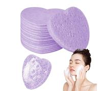 Compressed Facial Sponges, Heart Sponges, Compressed Heart Sponges, 50 Pieces, Natural Cosmetic Spa Sponges, Heart Face Sponges for Makeup Remover, Daily Facial Cleansing