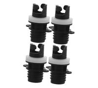 Compressed Inflation Adaptor 4pcs PVC Black Air Valve Adapter Tool | Paddle Board Accessories, Inflatable Boat Use, Compact Portable Design with Airtight Sealing