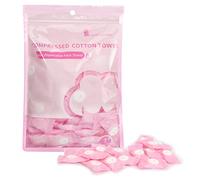 Compressed Towel 100 PCS Mini Tablets Disposable Portable Face Towel Cotton Coin Tissue for Travel, Camping, Hiking, Sport, Beauty Salon, Home Hand Wipes and Other Outdoor Activities (Pink)