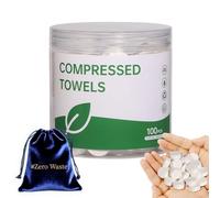 Compressed Towels - 100 Pack Compressed Cotton Hand Wipe, Portable Toilet Paper Tablets for Travel, Camping, Gym