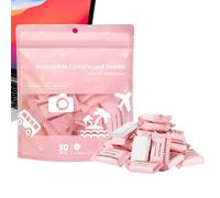 Compressed Towels | Pack of 30 Portable Single Compressed Face Washcloths in Tablet Shape, for Bathroom, Camping, Hotel, Gym, Spa Centre, Makeup, Beauty and Shower