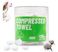 Compressed Towels Portable Disposable Compressed Cotton Coin Tissue Towel for Travel, Camping, Hiking, Sport, Beauty Salon, Home Hand Wipes 120Pcs (8.6in×9in)