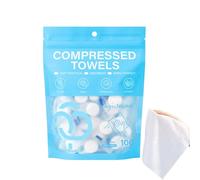 Compressed Wipes in Tablets - 100 Pieces Absorbent and Thick Mini and Portable, Bath Towel for Travel and Camping | For Office Gym Hiking Backpacking Sports