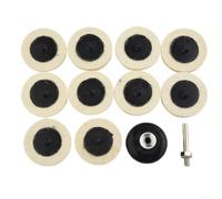 Compressed Wool Felt Polishing Pads 50mm, 10 Pieces Buffing Discs With 6mm Shank Holder For Stainless Steel And Chrome
