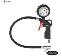 ViGOR V6905 tire pressure gauge - Fine inflation lever for targeted dosing, graduation: 0.1 bar - Rubber coated pressure gauge for protection against light impacts