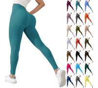 Compression 3D Leggings Women High Waist Anti Cellulite Yoga Pants Tummy Control Bums Lifting Slim Yoga Trousers Stretchy Soft Casual Joggers Sports Workout Running Pant (01-2-Green, M)