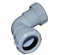 Compression 40mm Waste Pipe 90 Degree Bend - Pack of 2