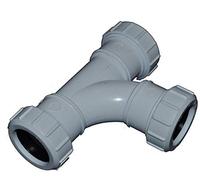 Compression 40mm Waste Pipe Tee - Pack of 2