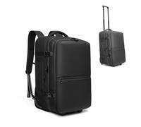 Compression Backpack, Large Capacity Multi Compartment Expandable Suitcase Backpack, Portable Rain Proof Anti Theft Vacuum Backpack with Concealed Wheels for Travel
