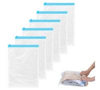 Compression Bags for Travel 6 Pack Space Saver Vacuum Storage Bags for Clothes 35x50cm Medium Vacuum Bags for Travel Travel Essentials No Pump Needed Travel Vacuum Bags for Luggage Travel Accessories