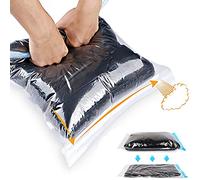 Compression Bags - Travel Accessories - 10 Pack Space Saver Bags - No Vacuum or Pump Needed - Vacuum Storage Bags for Travel Essentials - Home Packing-Organizers (Blue)