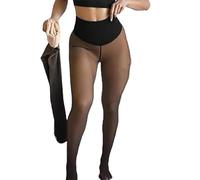 Compression Band & One Seam Option The Original Magic Fleece Lined Leggings, High Waist Fleece Lined Tights Women Plus Size (Tan,M/L)